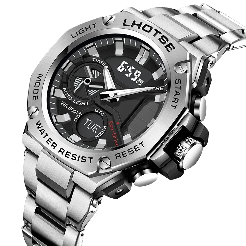 LHOTSE 3087 led digital watches sports watch for men luxury  relojes hombre wrist quartz watches for men