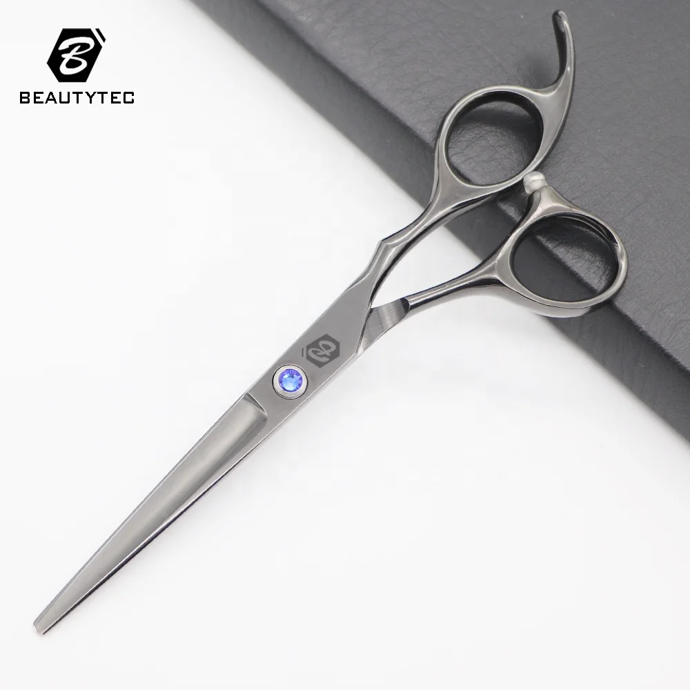 Black Salon Stainless Steel Cutting Shear Hair Scissors For Professional Barber