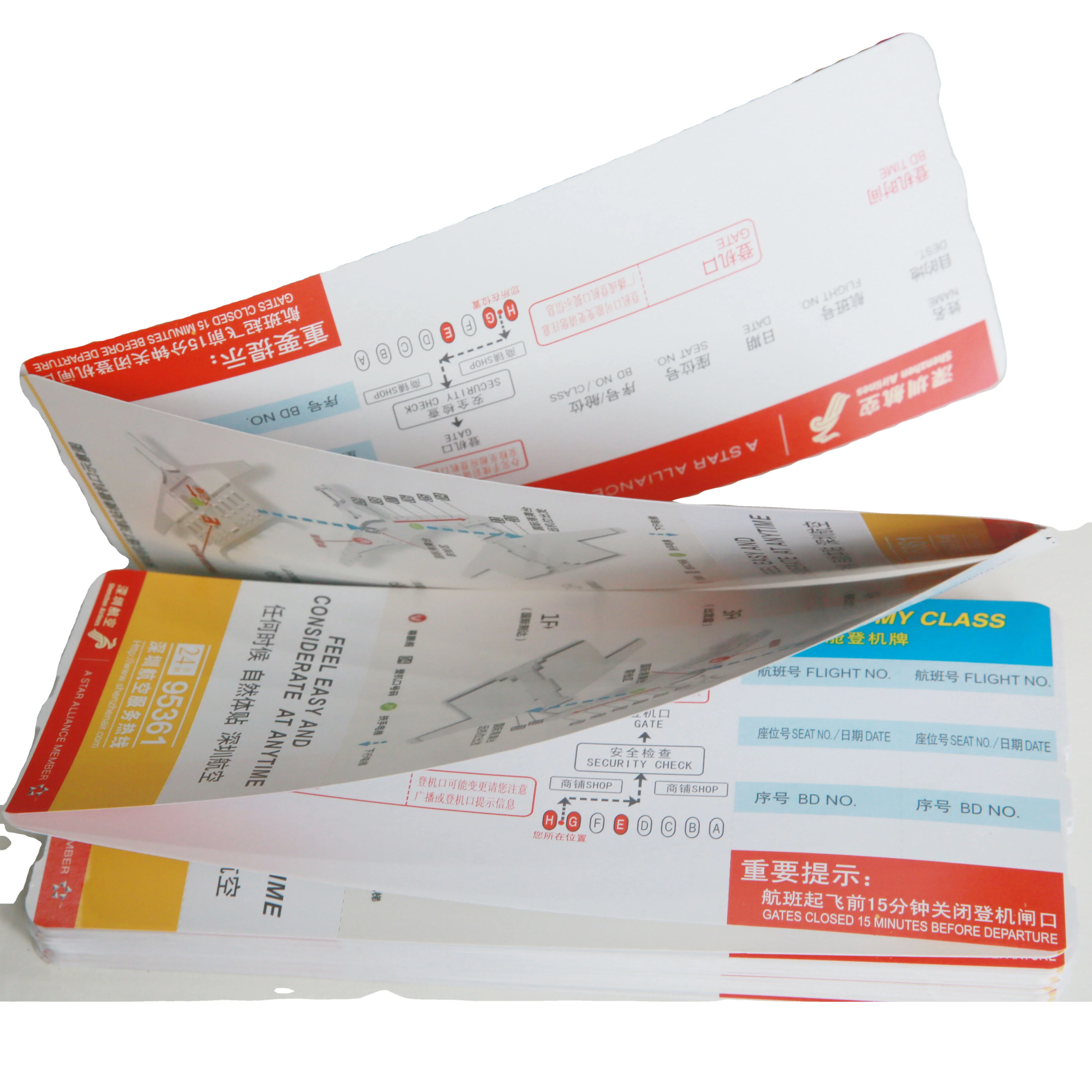 OEM Design Small MOQ Good Quality Cheap Flights blank  Airline Ticket Boarding Pass Printing manufacturer