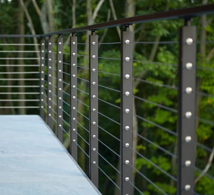 High Quality Outdoor Tensioning Steel Cable Balustrade Deck Balcony Stainless Steel Cable Railing Post