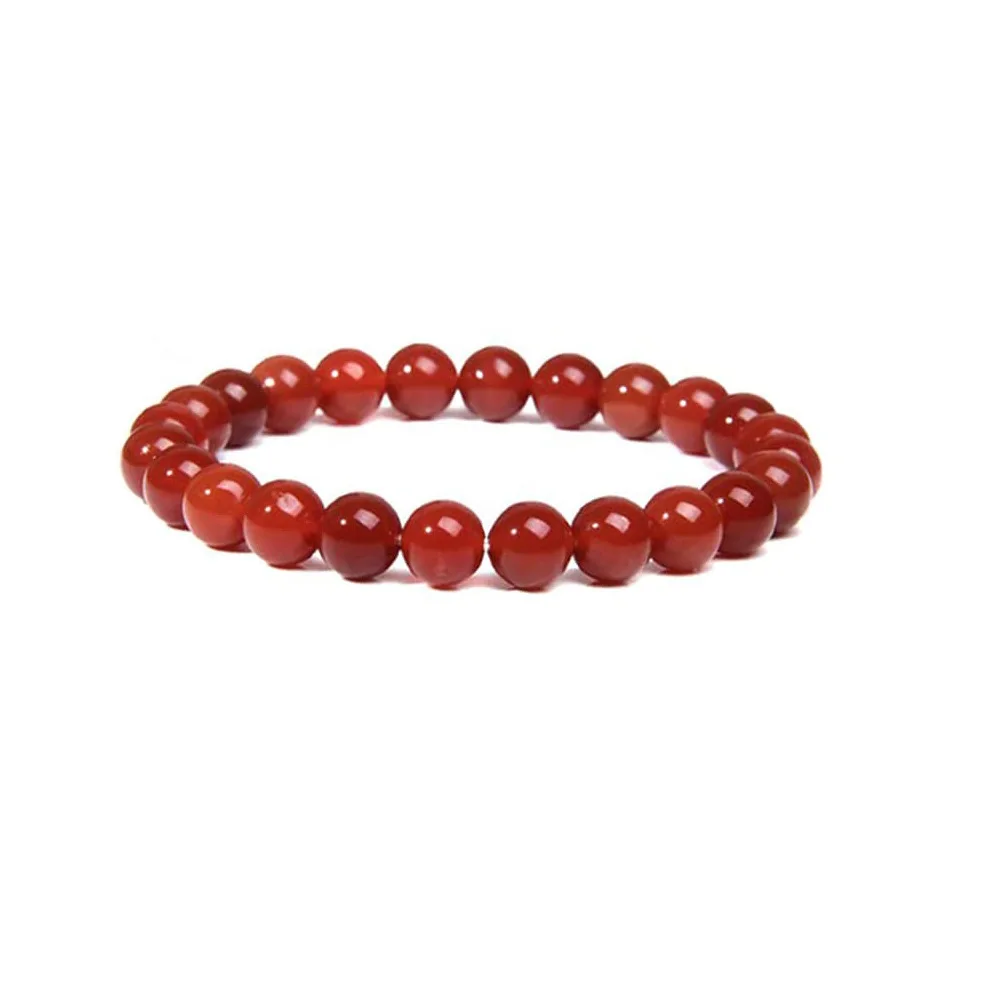 8mm Natural Gemstone Bracelet Beads Elastic Agate Bracelets for Men Women Outdoor Yoga Fashionable Wholesale Bangle Bracelets