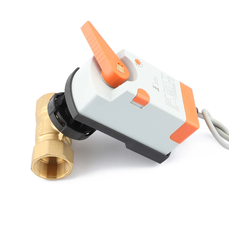 DN32 1-1/4 Inch Bidirectional Brass Electric Ball Valve with AC Motor Manual Switch Ball Valve Driver for Water OEM Customizable