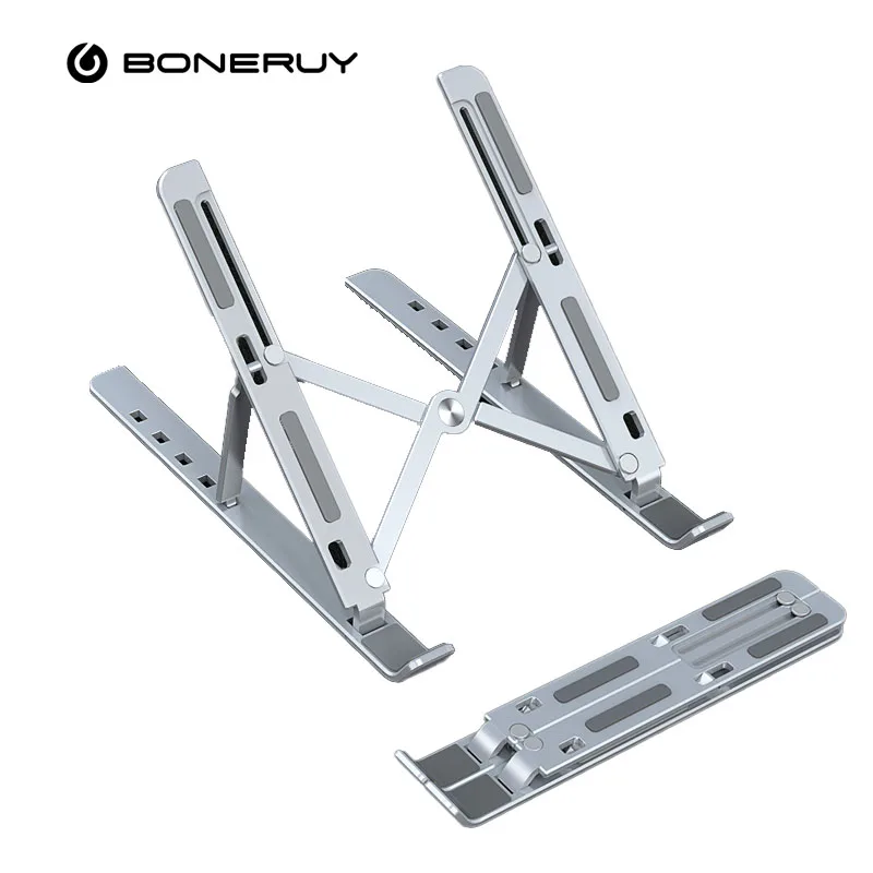 Boneruy Simple 3 In 1 Laptop Stand Monitor And Aluminum Wooden Adjustable Home Laptop Stand For Bed