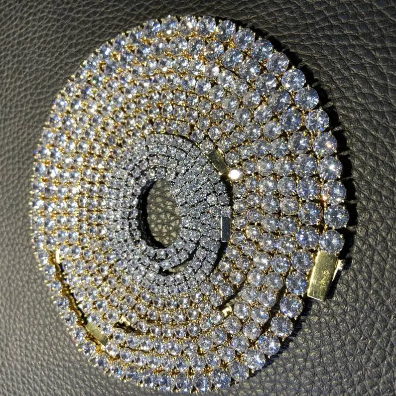 925 Pure Silver or Brass Factory Customized 3-6mm CZ Tennis Chain