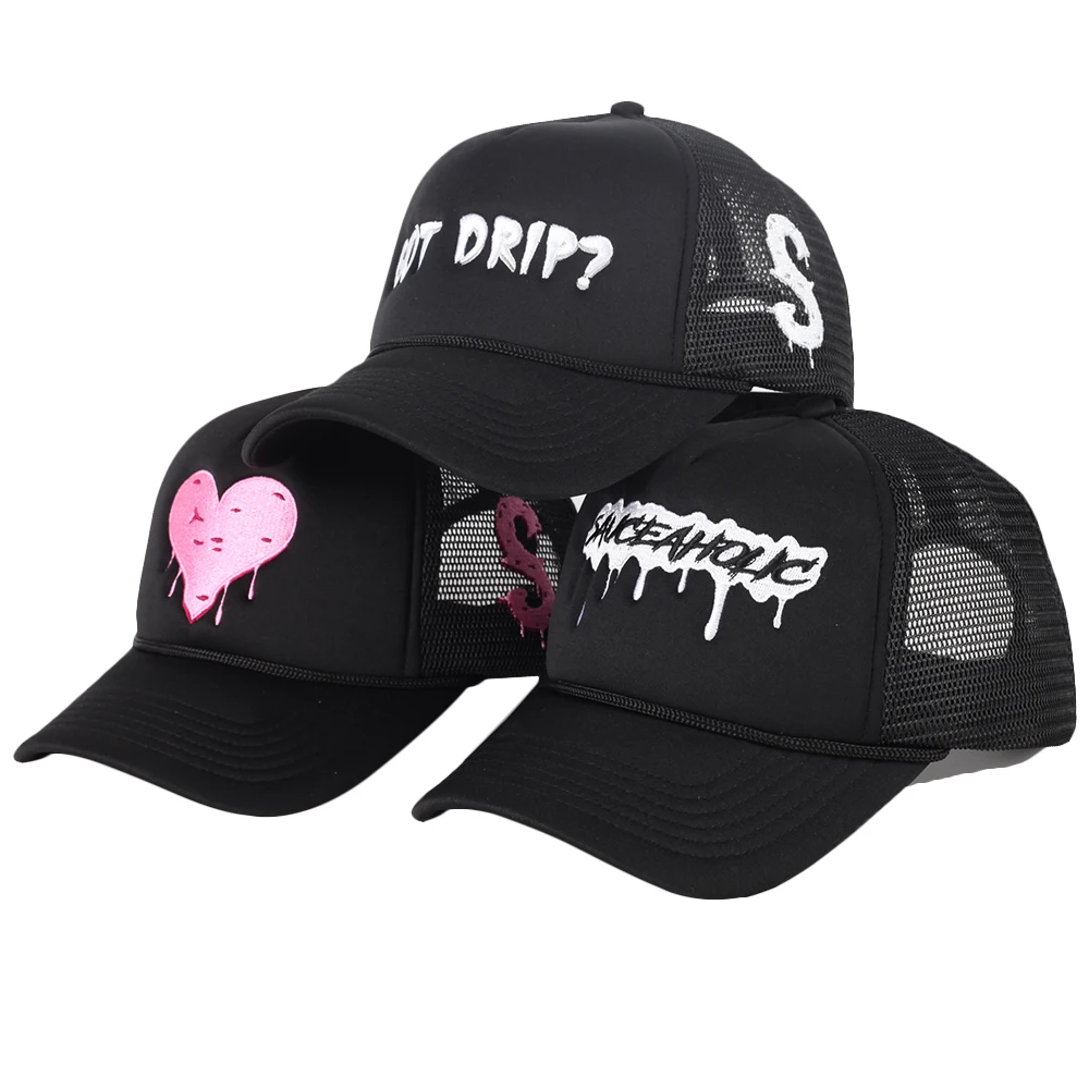 custom plain 5 panel embroidery foam mesh cap trucker hat