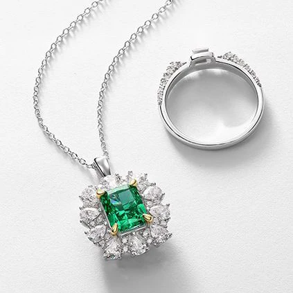 Custom 5A CZ Cubic Zirconia Emerald Stone Green Engagement Ring Diamond 925 Sterling Silver jewelry Gold Wedding Rings For Women