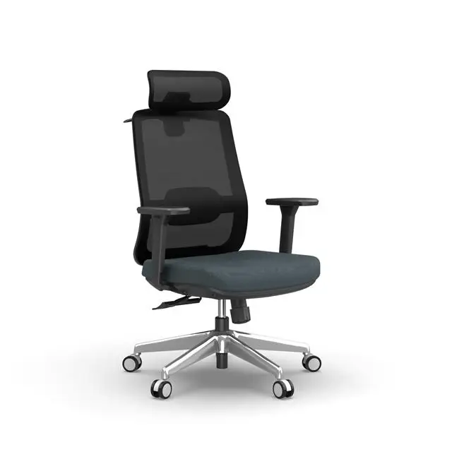 Новый дизайн, корейское Сетчатое сиденье с высокой спинкой, скользящее металлическое основание, поворотное эргономичное офисное кресло руководителя