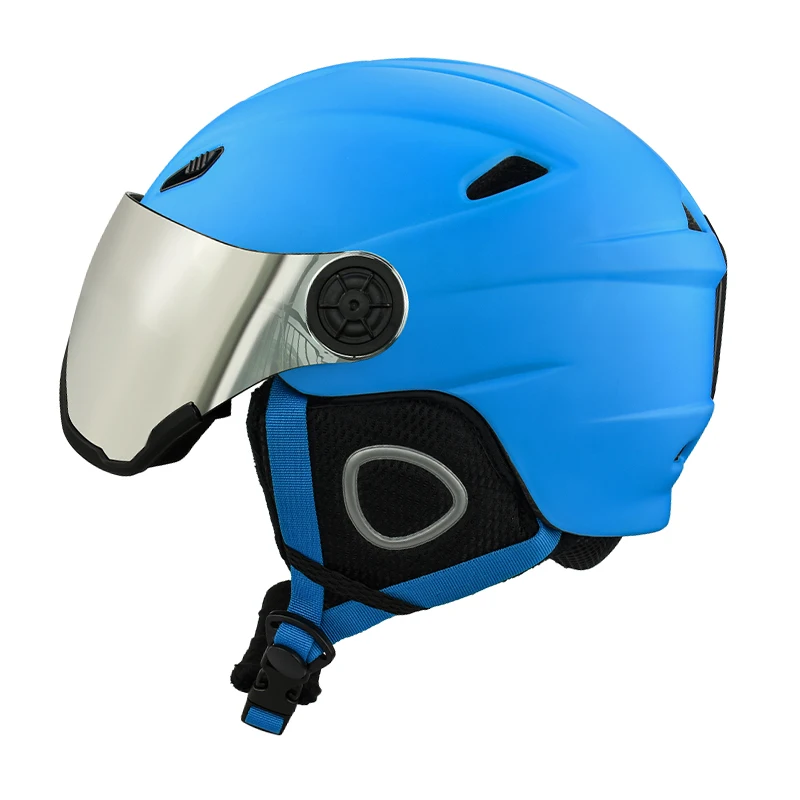 CE EN1077 Certified Factory Customized PC shell Ski Helmet with goggles visor Snowboard snowboarding Snow helmet with goggle