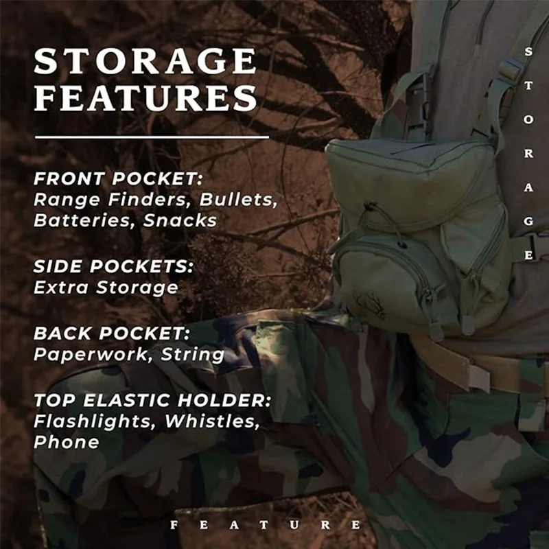 Custom Binoculars bag Durable Bino Backpack Portable Binocular Pack Comfortable Chest Binocular Harness for Hunting