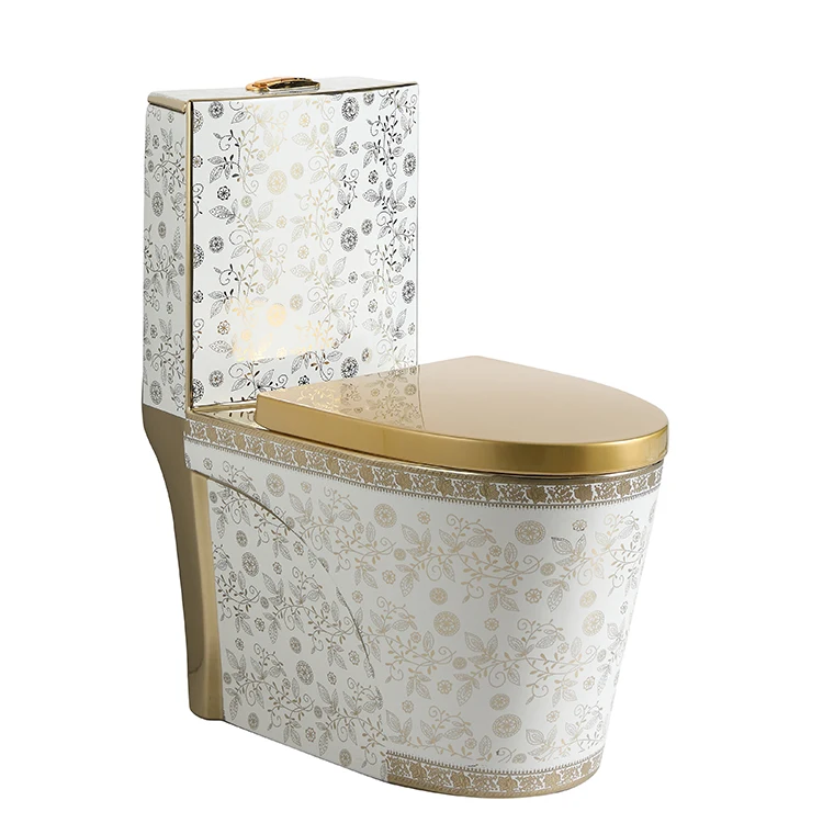 
Bathroom sanitary ware inodoro one piece toilet commode wc gold ceramic plated toilet 