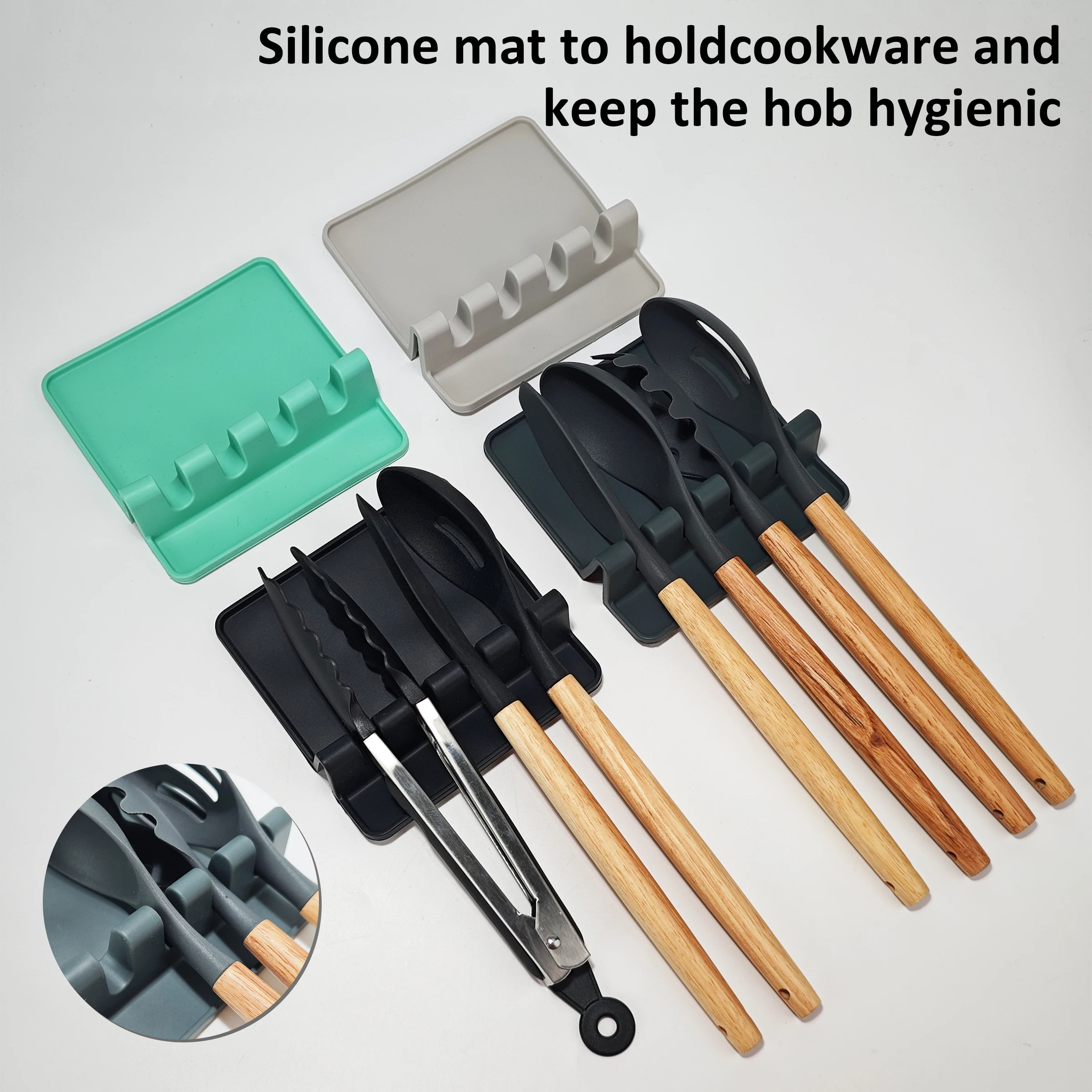 Direct wholesale kitchen tools silicone kitchen accessories cooking tool set customized LOGO minimum order 3000