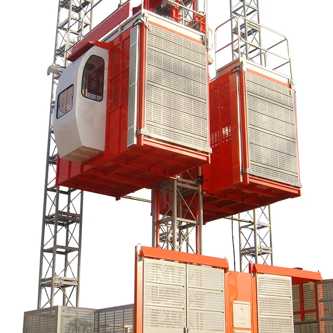 Строительная клетка, подъемник с одной клеткой, подъемник, строительный подъемник