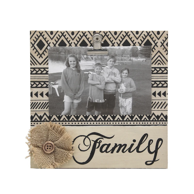 Custom photo frame DIY Line Pattern Flowers Wooden Picture Photo Frame With clip