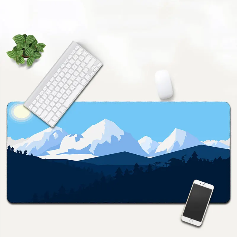 Amazon New Simple Landscape 80x30cm Gaming Mouse Pad Lock Edge Game Computer Desk Pad MousePad Deskpad Home Decor Desk Mats