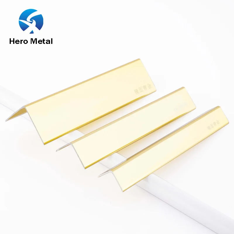 Cheap Cost Performance Hotel Bathroom Tiles decoration mirror 2.7m trim edge matt black hero metal inside corner L shape Trim