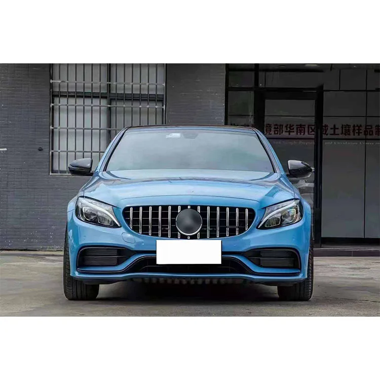 High quality Bodykit For Mercedes Benz W205 C class 19-21 Upgrade to C63 AMG car bumpers Grille exhaust pipe rear lip