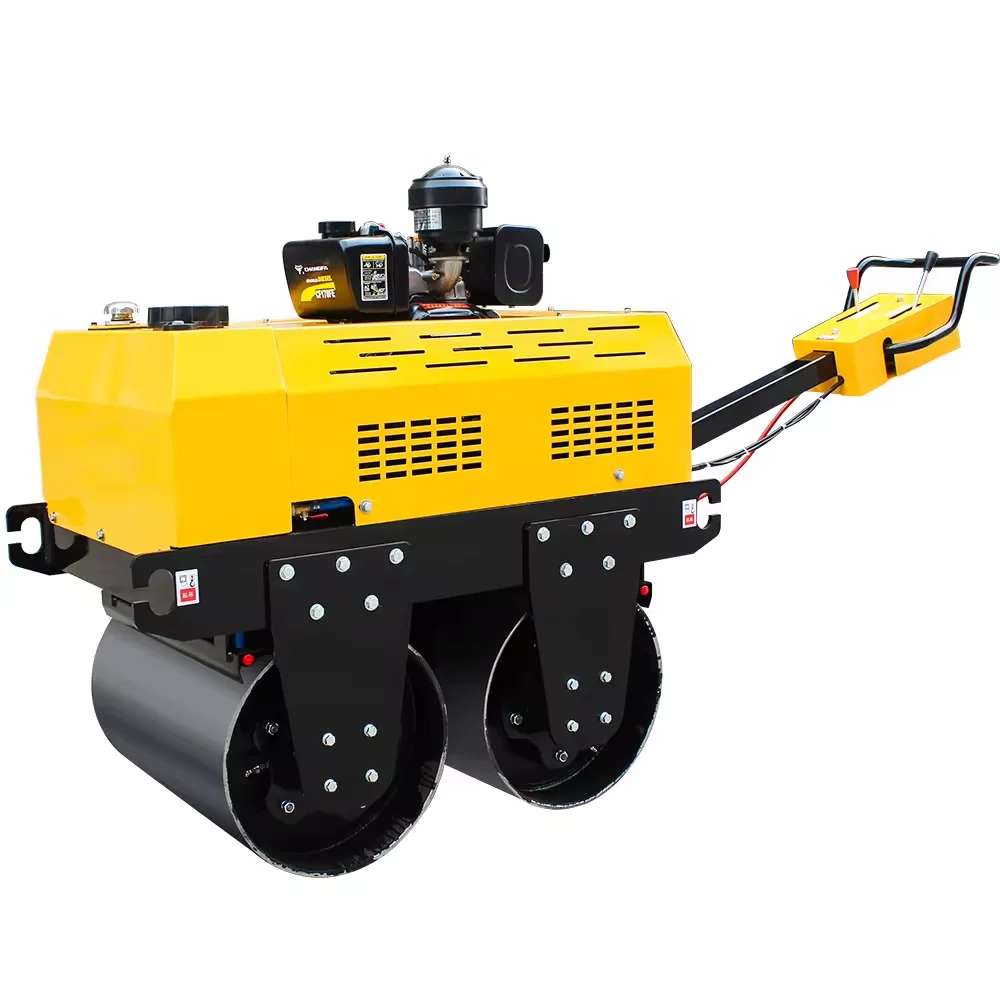 Walk behind double Drum Vibratory Road Roller mini compactor from China rollers