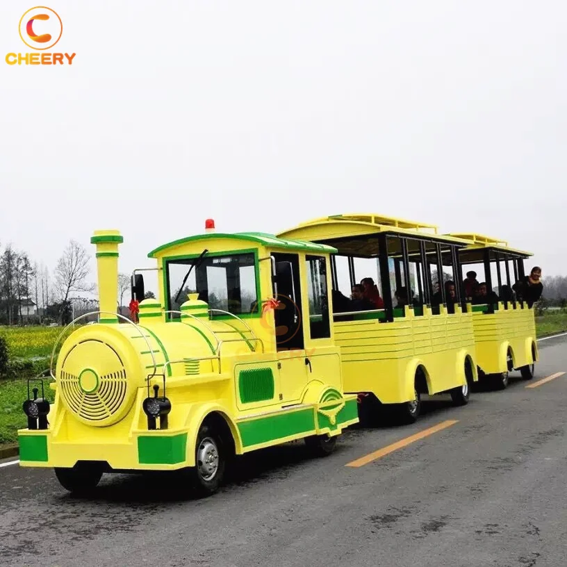 Scenic area tourist attraction carnival game trackless train ride amusement park steam trains for sale