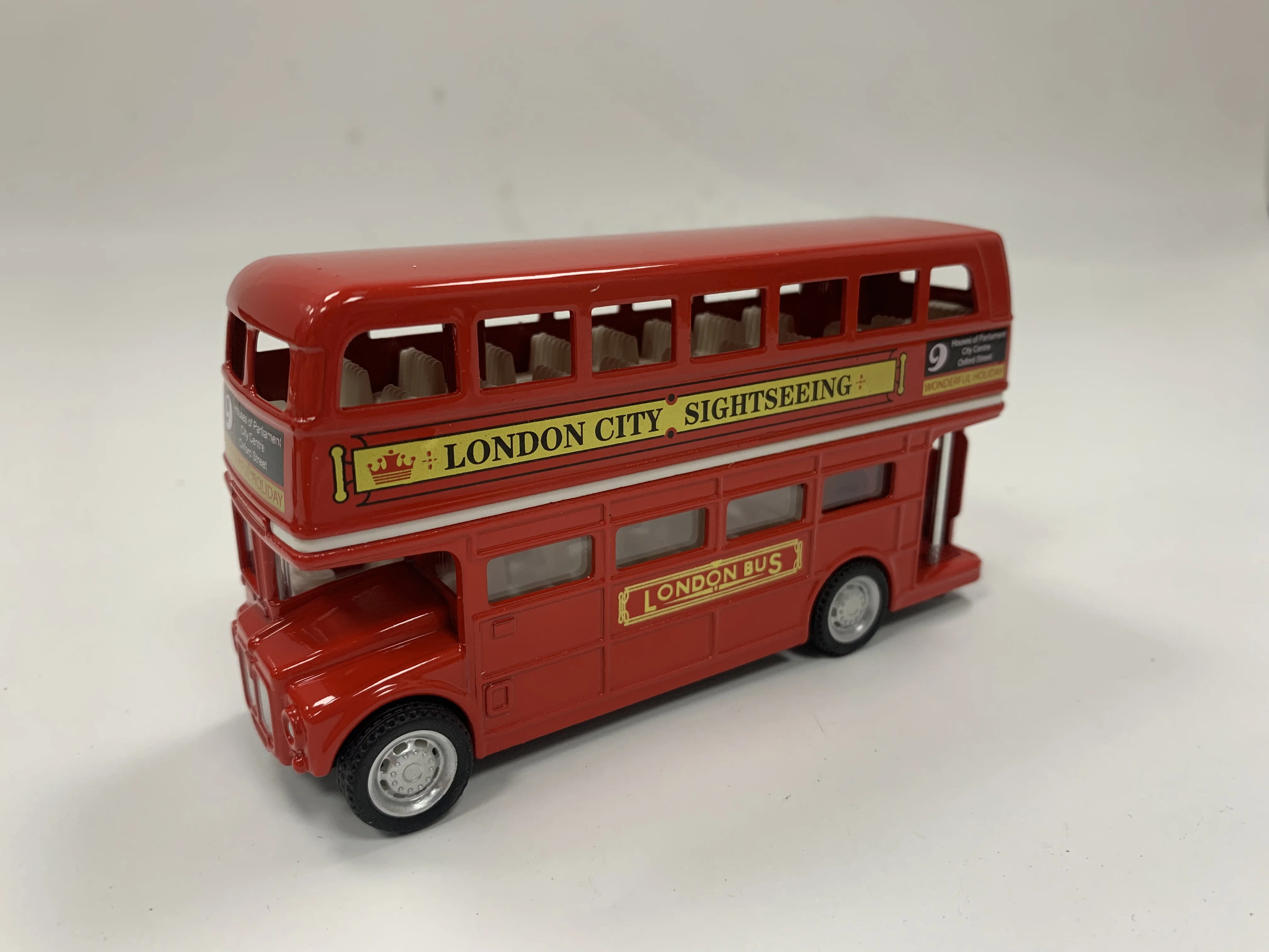Customized Logo Souvenirs Set Alloy Friction Diecast Toy Vehicles London Bus Taxi Open Door Back Toy Car Model For Kids