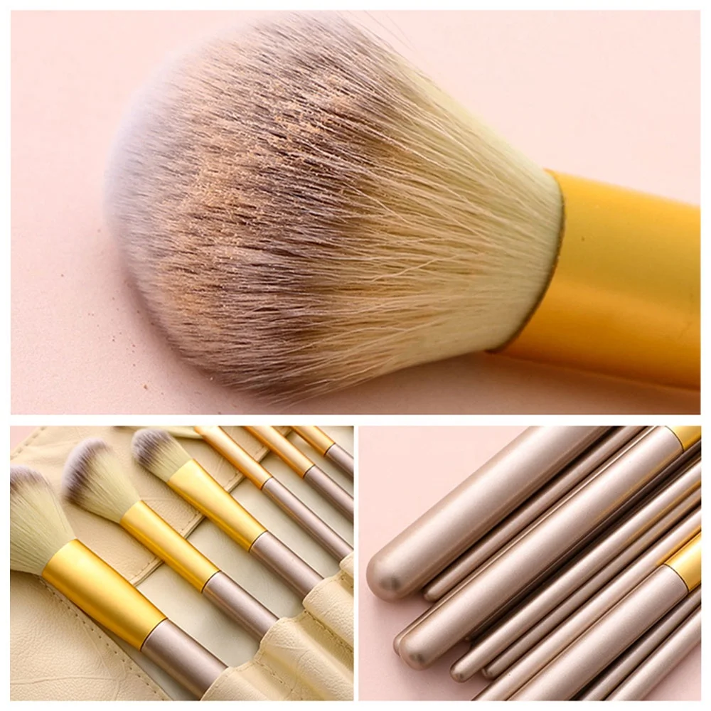 DIAS 12 Pieces Powder Eye Professional High Quality Synthetic Wholesale Vegan Private Label Pink Makeup Brushes