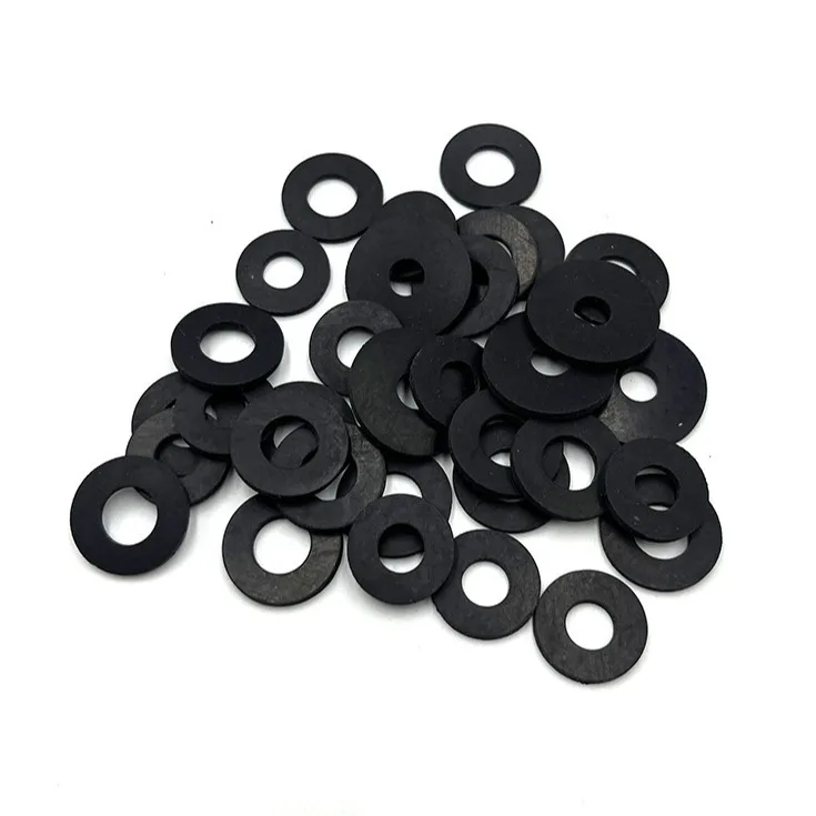 Custom PTFE Black Rubber Gasket Heat-Resistant Round Flange Flat Gasket Oil Seal