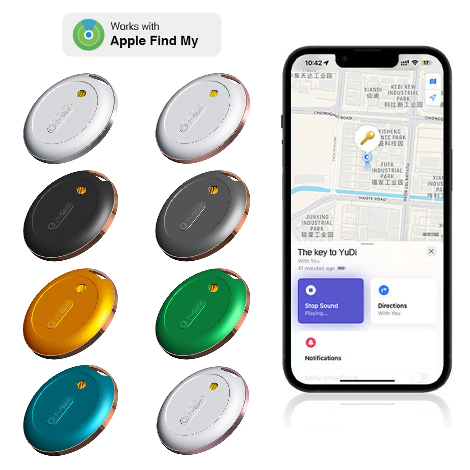 Findmy Portable Mini Bluetooth Pet Tracker Long Range GPS Locator Collar Waterproof IP67 MFI iOS Android 4G Network Travel