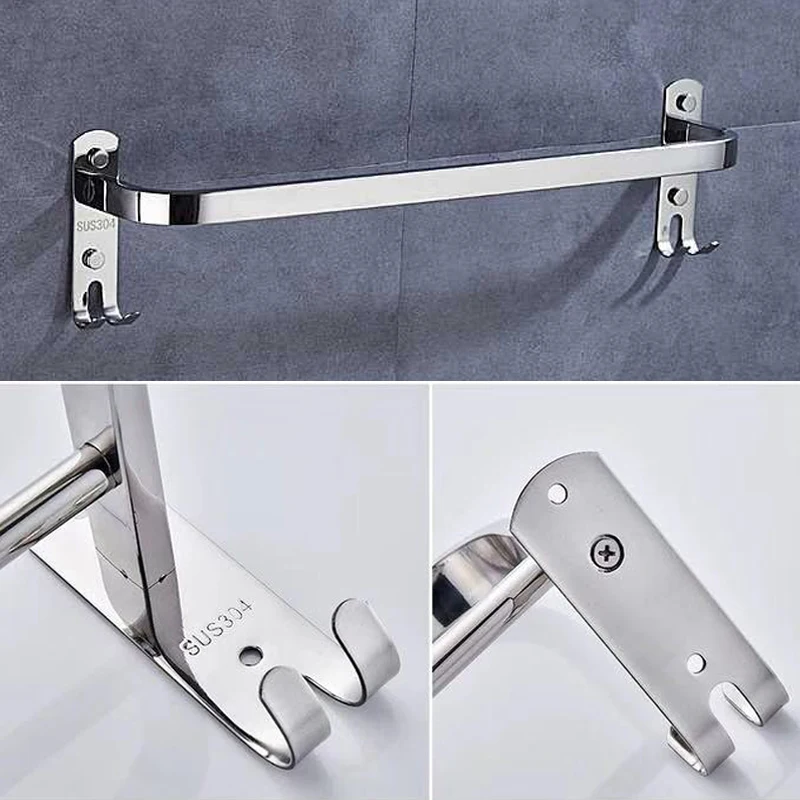 China Chaoan Manufacturers Foreign Trade Sales Stainless Steel Bright Square Tube Double Towel Bar