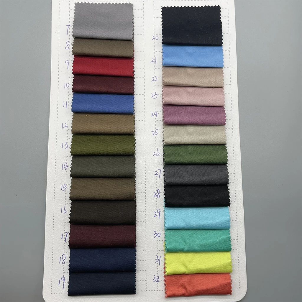 Cotton Spandex sateen Fabric Eco-friendly Woven Dyed pants 240gsm 3% Spandex 97% Cotton Satin Drill Fabric