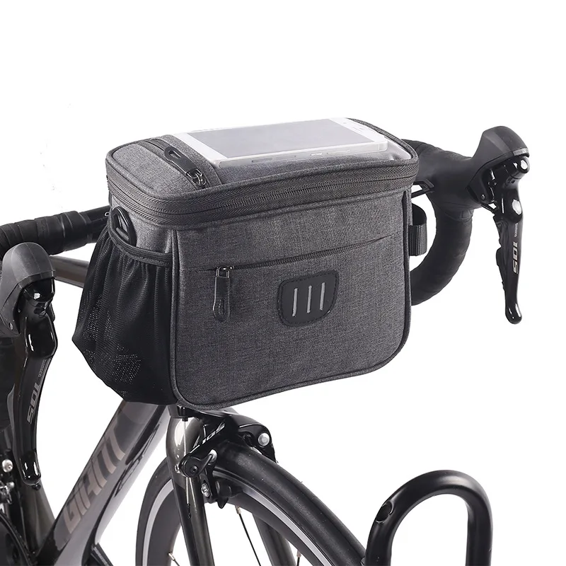 Bike Handlebar Bag Basket For Scooter Bag with Bike Phone Mount Cooler Bicycle Pouch Pack Cycling Accessories for Rider