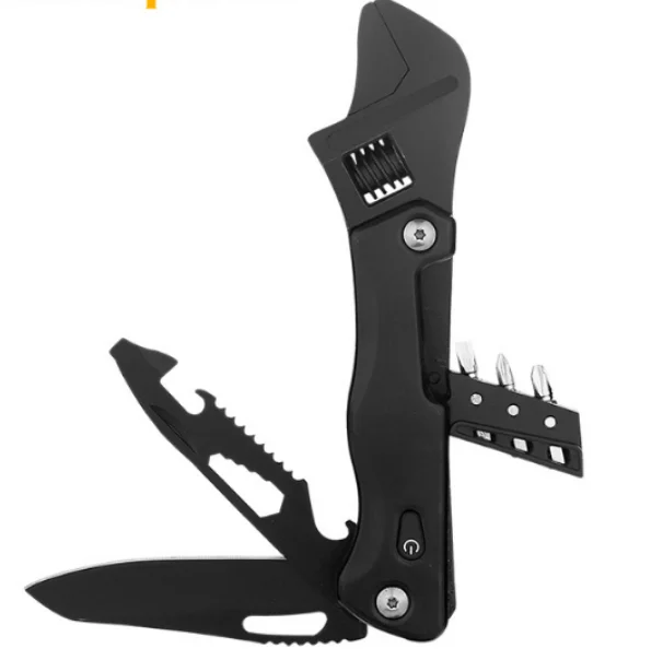 10-IN-1multi-function wrench tool with LED light tactical outdoor tool steel pliers