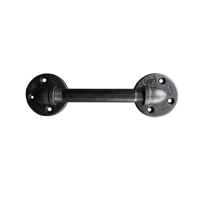 Rustic Black  Metal Cast Iron Antique Pulls Front Exterior Interior Retro Industrial Pipe Set Door Handles