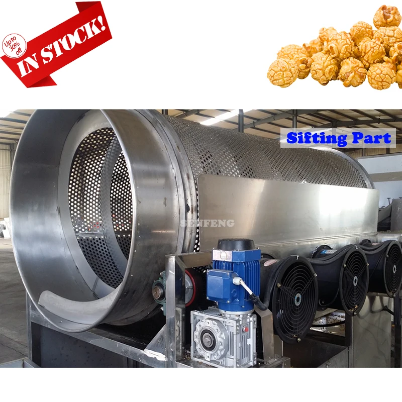 Stainless Steel Seasoning Popcorn Maker Machine Industrial Automatic Caramel Popcorn Production Line