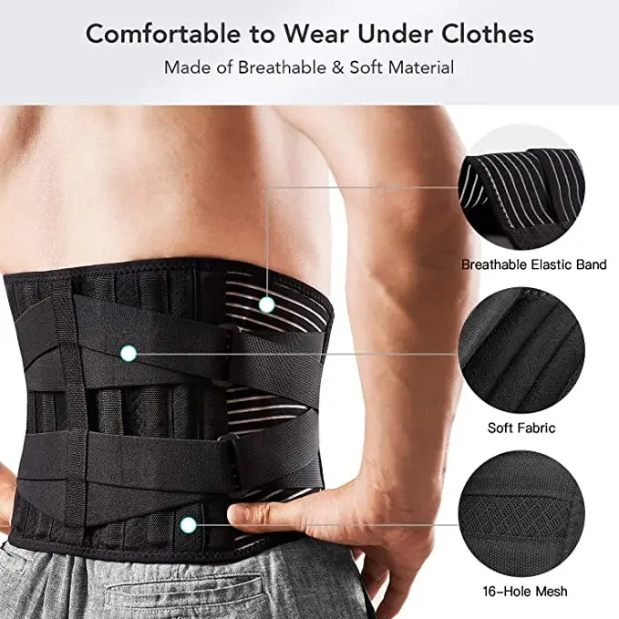 Hot Sale Breathable Back Support Belt Lumbar Support Back Brace for Back Pain