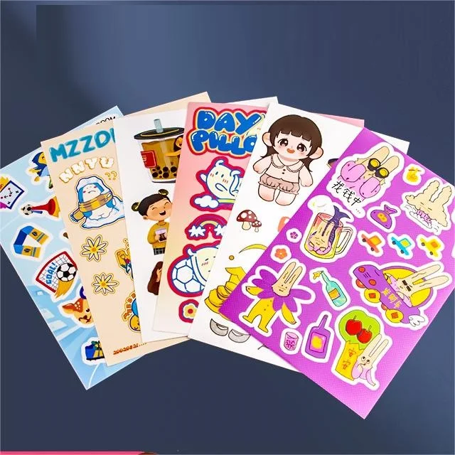 Custom Anime Cartoon Vinyl Adhesive Sticker UV Printed for Scrapbook Laptop Decoration Candle Craft Use Durable Metal Label