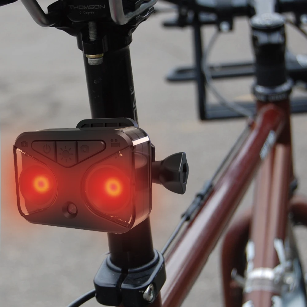Factory Best Waterproof Buy Bicycle Camera with White Red Tail Light 1080p for Cycling Safety Bike Recorder For Riding