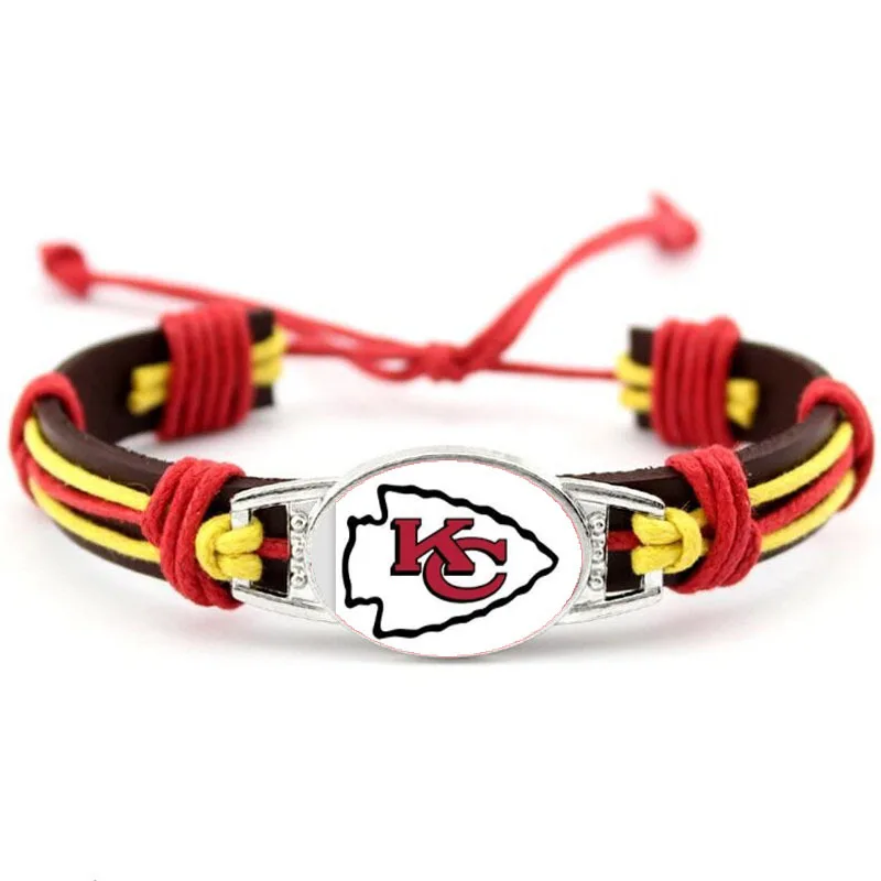 32team NFL bracelet American football bracelet Men Leather Bracelet