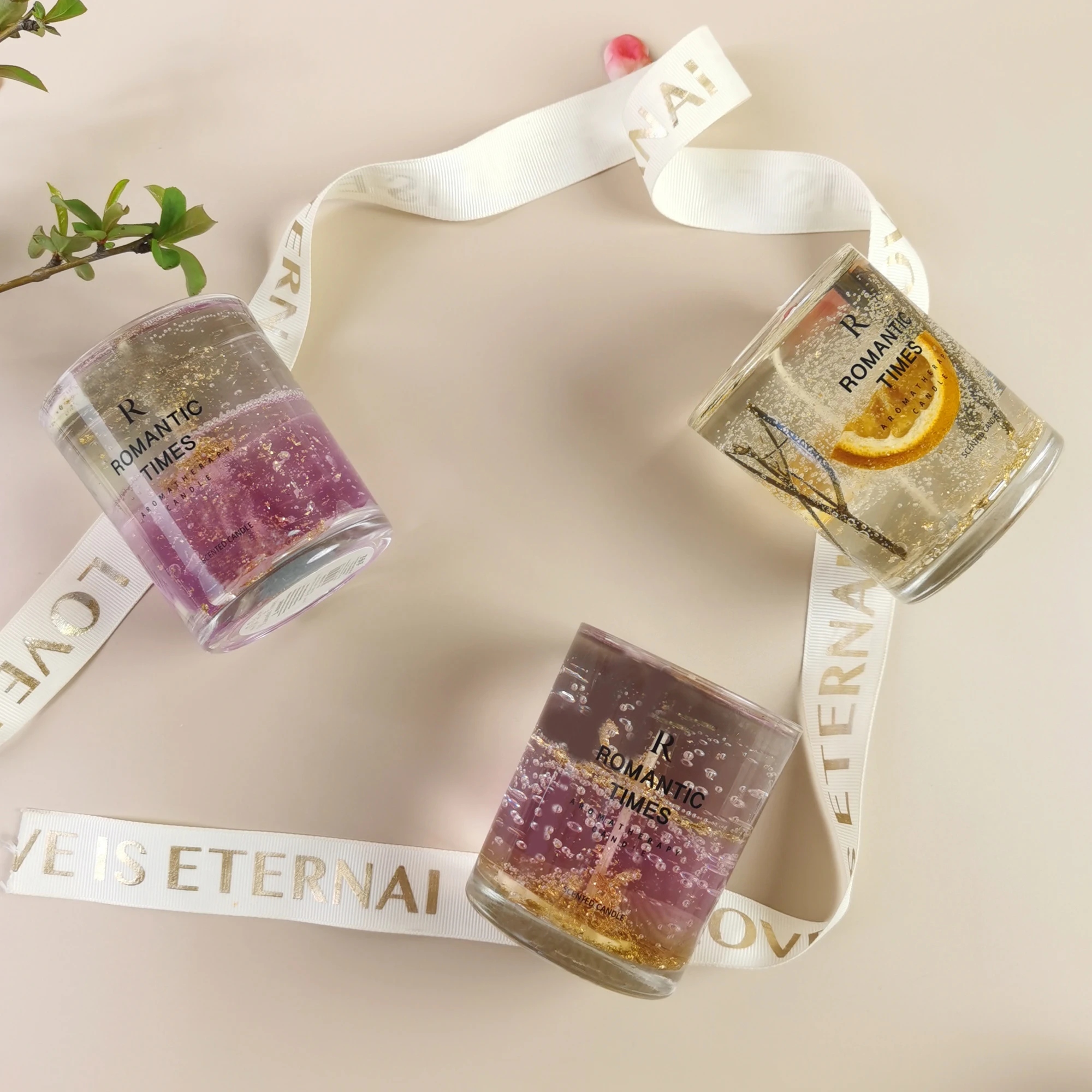 BESTSUN Personalized Luxury Home Decoration Clear Transparent Sea Gel Jelly Wax Candles