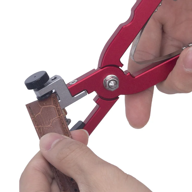 Watch Repair Cutting Pliers Firm Stable Steel Portable Wear Resistant Watch Strap Punch Plier Belt Opening Pliers For Watchmaker