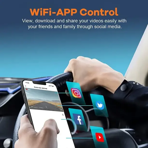 Wifi Dash Cam Ultra Hd Recording reverse parking sensors dash Camera 4K Night Vision easy mounted install long standby camera