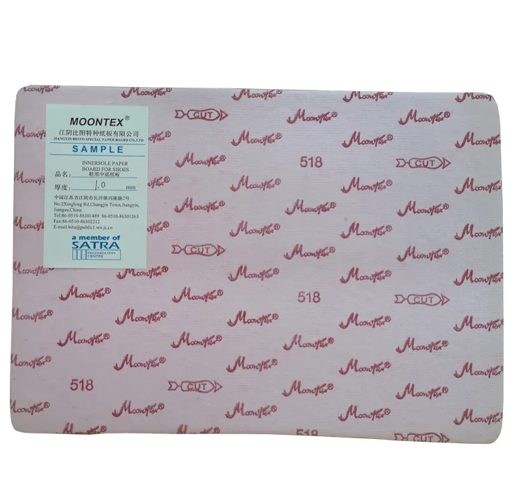 Китай Moontex 518 0 9 мм целлюлозная стелька бумажная