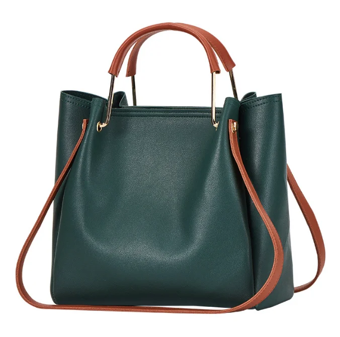 Wholesale PU Leather Shoulder Bag  Leather Tote Bag Pink Tote Bucket Bag Large Capacity Casual Work