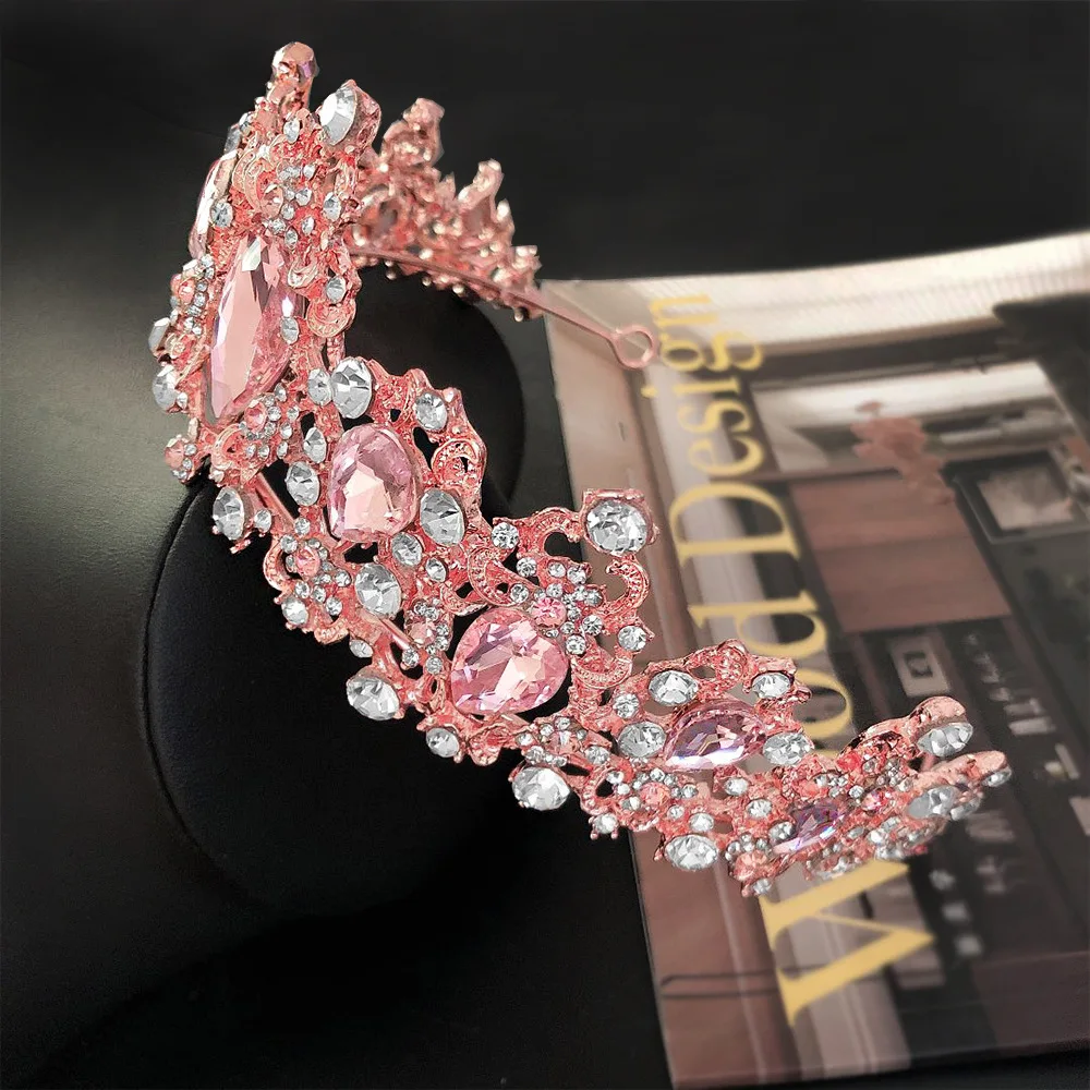 Genya Pageant Crown with Combs Rhinestone Queen Tiara for Women Bridal Party Halloween Costume Christmas