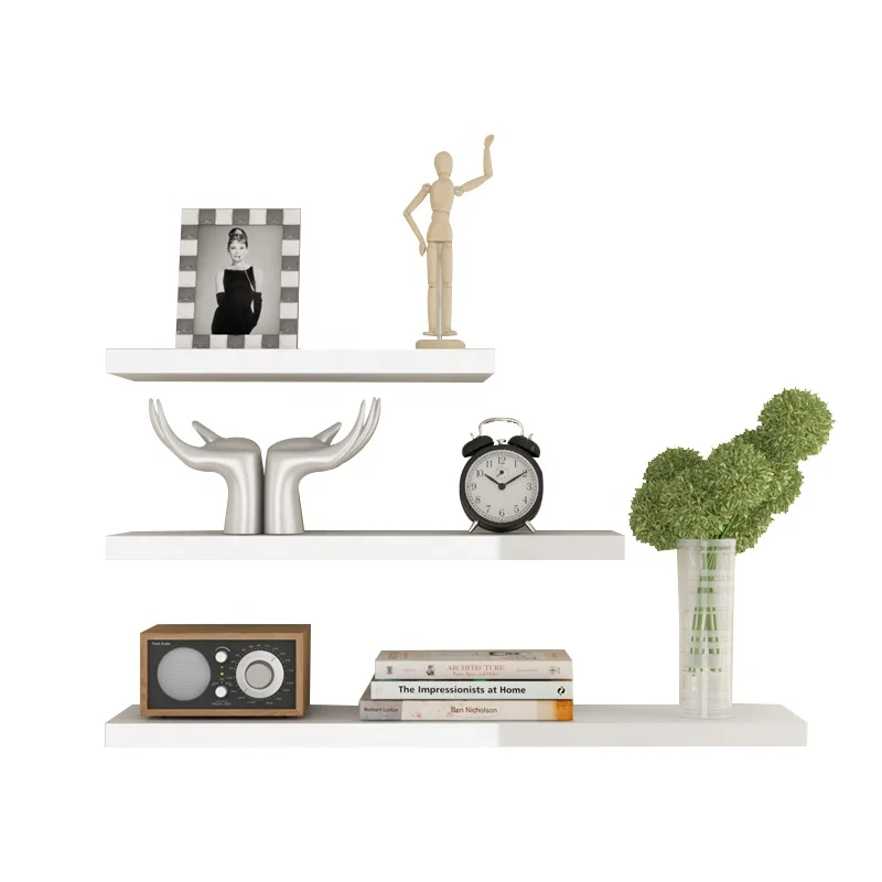 Wall Shelf Floating Bookshelf Simple I-shape Decorative Best Seller Pu/uv/pvc/melamine/papaer Wooden Bookcase Modern 40-45 Days