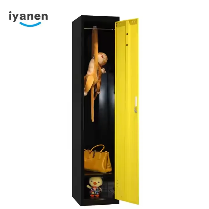 2024 Modern Steel Vertical Single Door Storage Clothes Wardrobe Locker Cabinet New Commercial Office Furniture Price Concessions