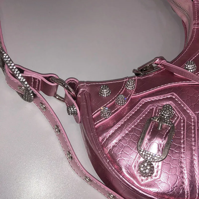 Top Design Famous Brand Women Hand Bags Ladies Crossbody Purses Women Pink Designer Luxury Rivet Purse Sling Bag