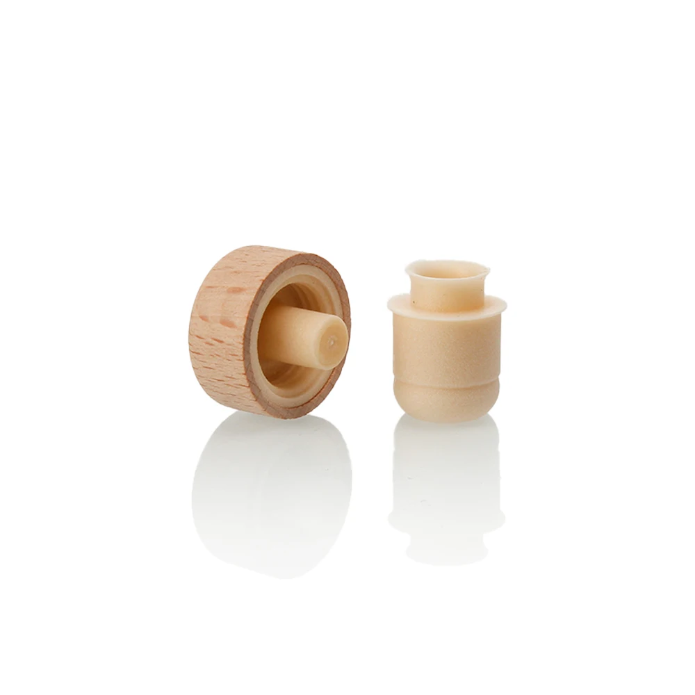 Custom size 19.5mm 19mm Wooden Cork Synthetic T Shape Bottle Stopper for Olive Oil Sauce Avocado colza vinegar cap