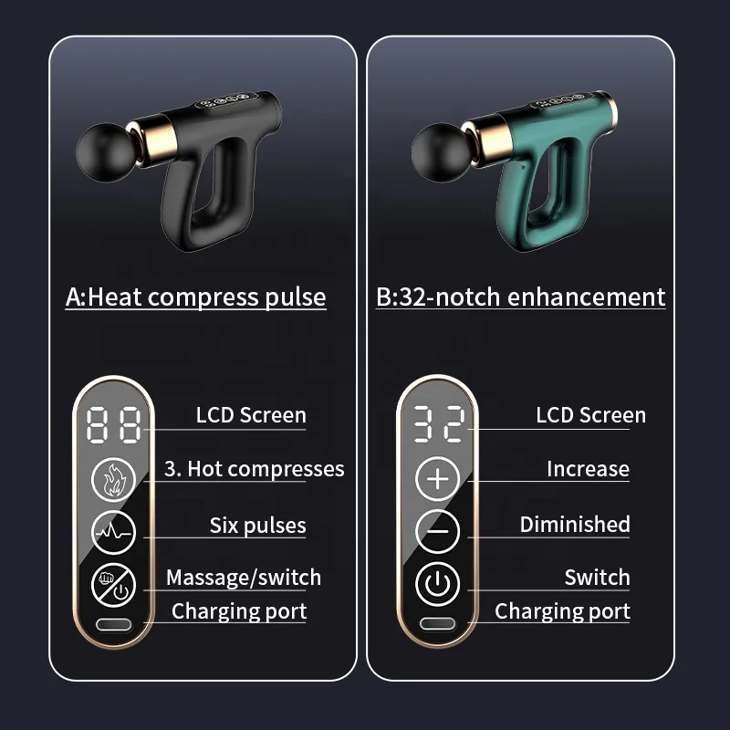 Massage gun triangle with charging dock rotating sport massager deep tissue percussion muscle massage gun for athletes