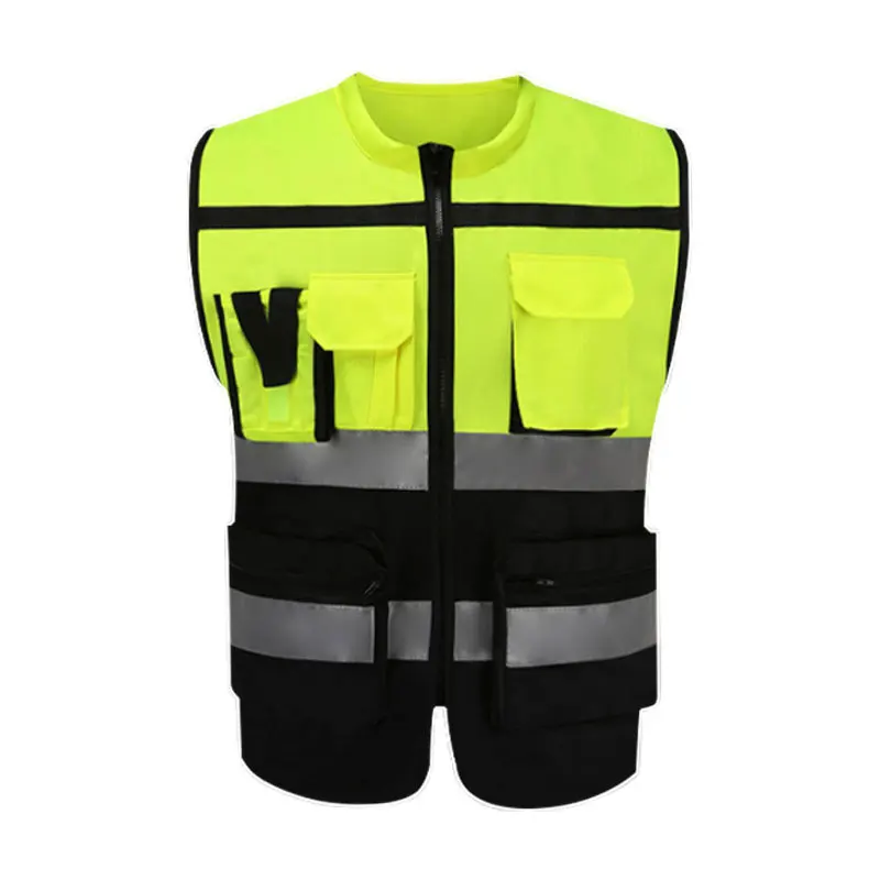 Construction Safety Vest Reflective Zipper Suit Workwear Car Driving School Environmental Sanitation High Visibility Better