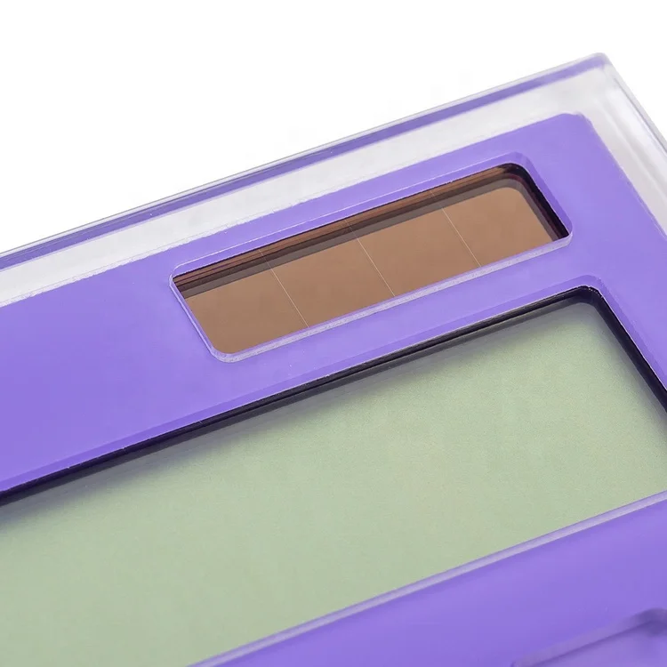 Dual power warm purple 12 digital  acrylic scientific calculator for office supplies