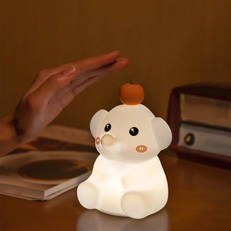 ICARER FAMILY Silicone Elephant Shape Night Light for Room Use